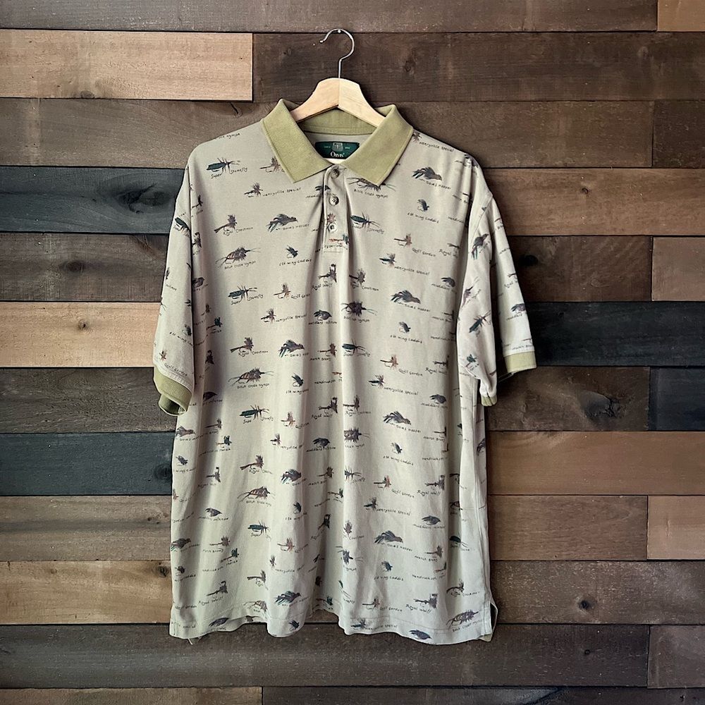 Vintage Orvis Fly Fishing Lure Men’s Polo Short Sleeve Shirt Size XL